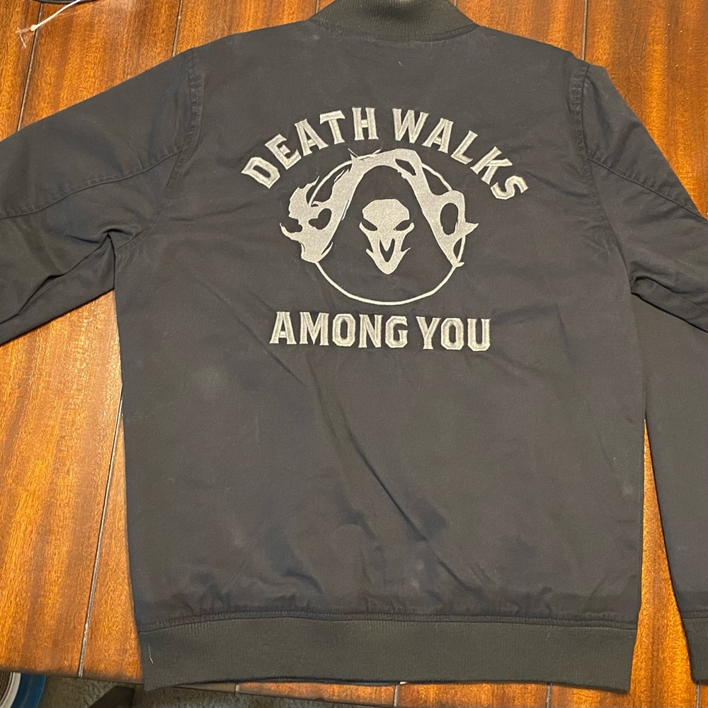 Overwatch Reaper “Death Walks Among You” Jacket, Size Large - Black Bomber Style
